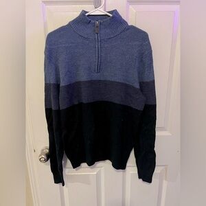MENS Dockers blue stripped quarter zipped sweater